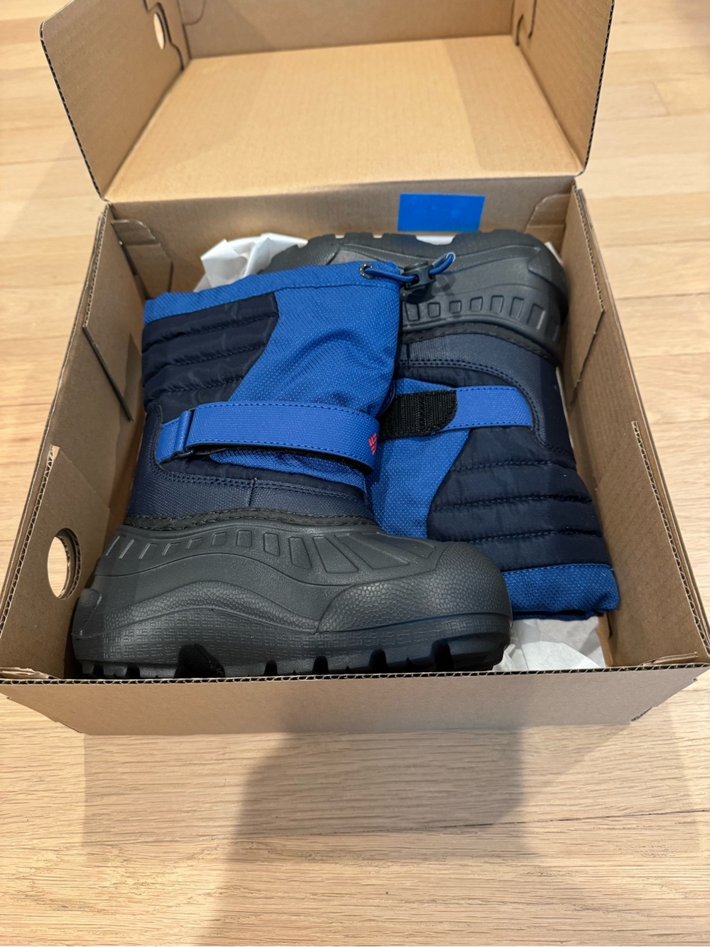 Columbia Kids Powderbug Winter Snow Boots in Blue and Black